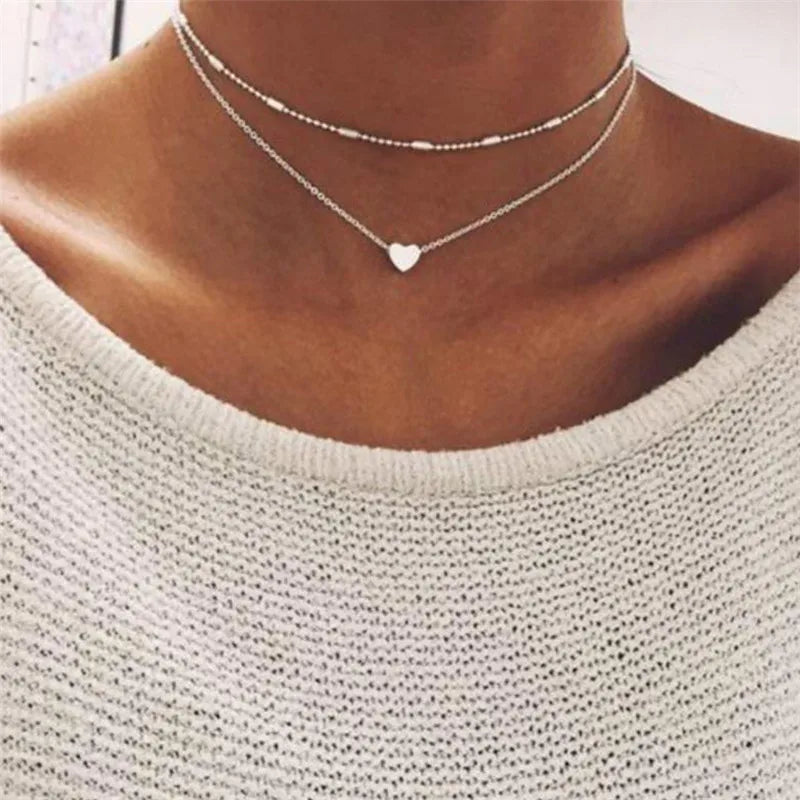 Simple Pearl Beads Necklace -
