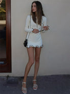 Women's Mini Dress Ruffled High Waist Elegant (Slim Fit) -