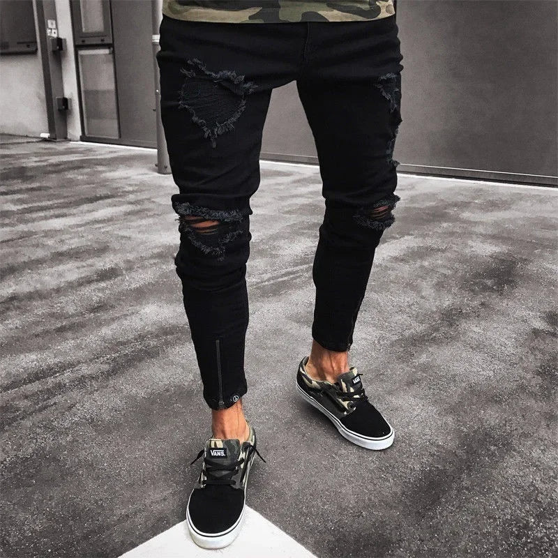 Mens Jeans Ripped & Stretch -