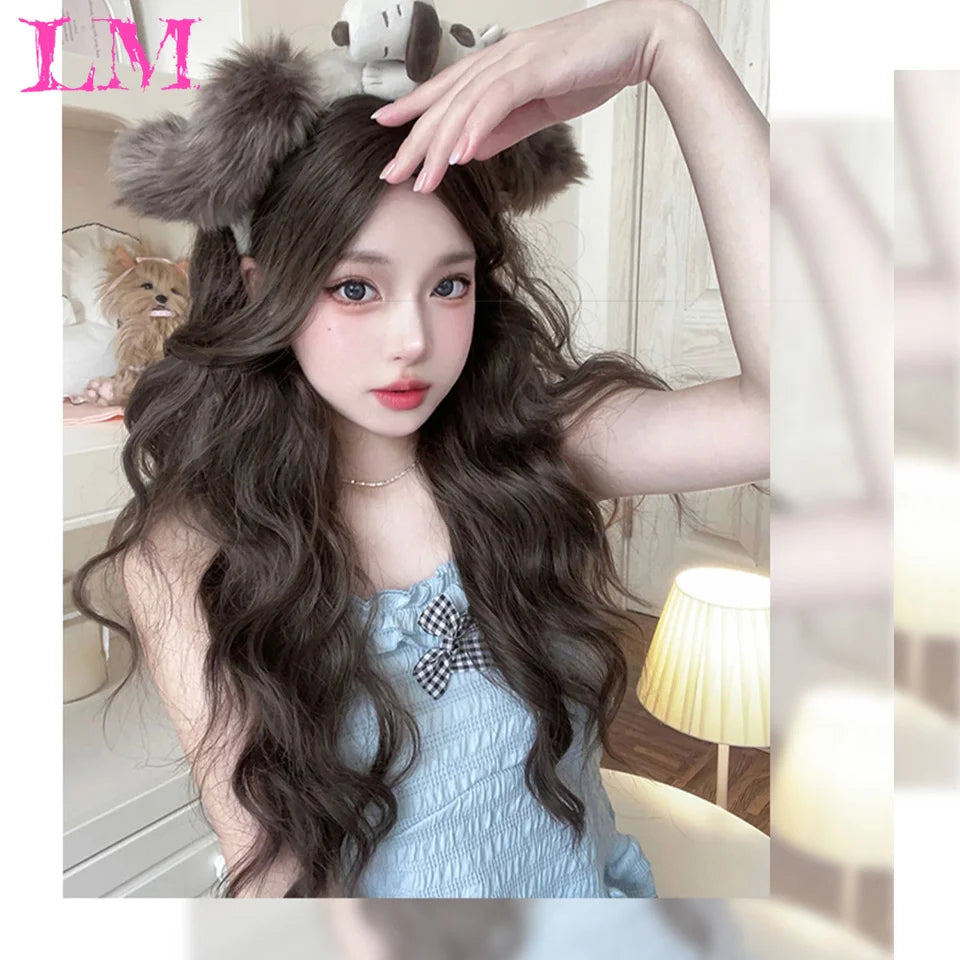 Elevate your style with this 38-inch long ombre brown, red, and blonde highlight straight lace front wig. Perfect for a chic and trendy look, this wig offers versatility and glamour for various occasions. -