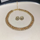 Green Necklace & Stud Earrings -