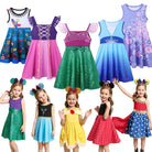 Summer Casual Dress for Girls Mermaid Dress One-Shoulder Sling Short Sleeve Cosplay Princess Costume Casual Vest 2-10 Years -