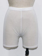 Stay stylish and comfortable with these yellow mesh transparent casual shorts for women—perfect for a fashionable and chic look! -
