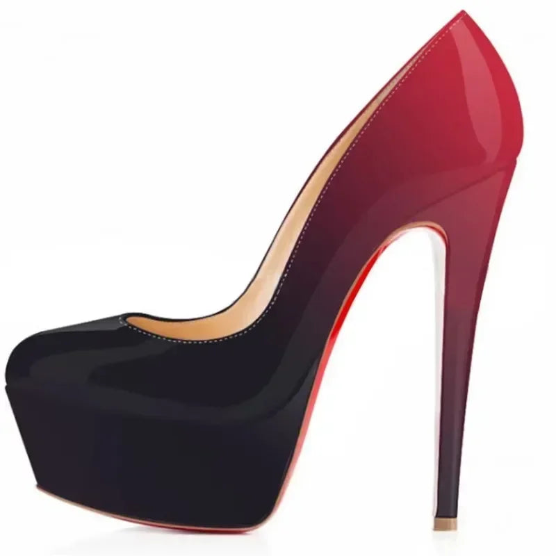 Women Pumps Stiletto Sexy Platform Round Toes 14cm Extremely Stripper Pole Dance High Heels Party Dress Wedding Shoes Large Size -