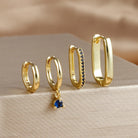 4PCS Gold Plated U-shape Hoop Earrings -