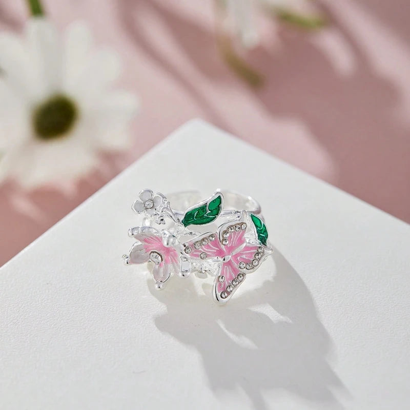 Aesthetic Flower Butterfly Rings -