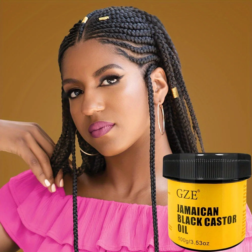 Jam Rock Black Castor Oil Pure Cold-Pressed for Hair Growth, Skin Moisturizing and Scalp Health - Promoting Thick Hair -