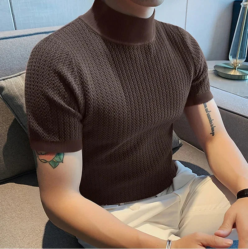casual simple knitted base T-shirt -