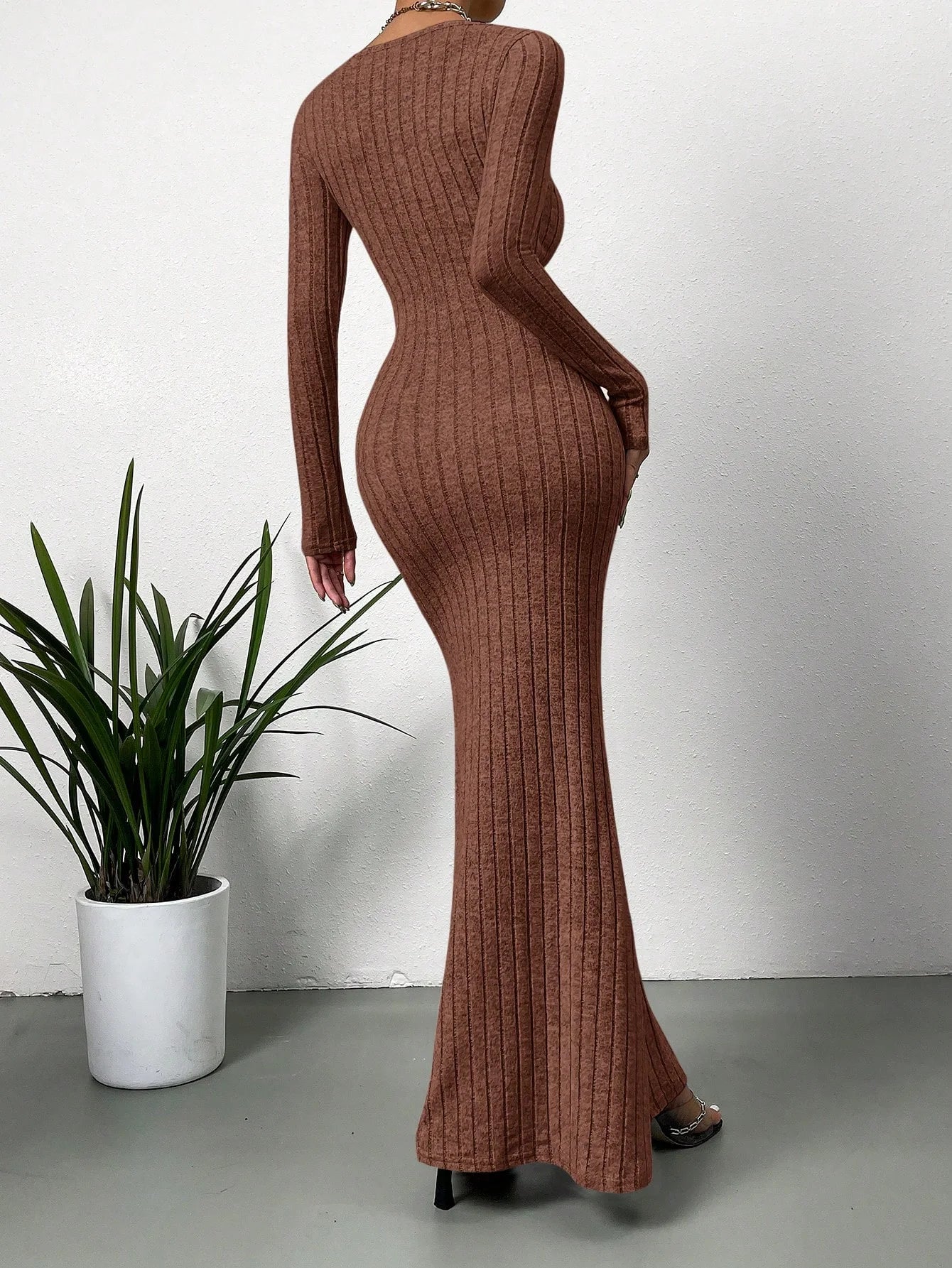 Women's Mid-Length Knitted Dress -