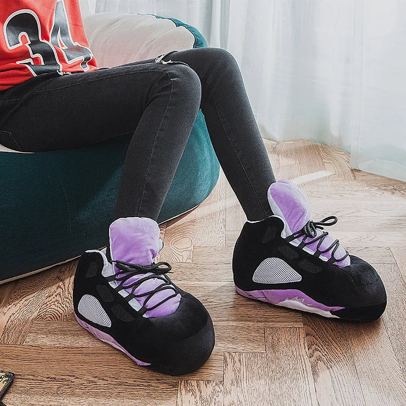Unisex Winter Warm Home Slippers Women/Men One Size Sneakers Lady Indoor Cotton Shoes Woman House Floor Sliders Ladies Slippers -