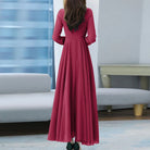 Women Long Sleeve A-line Dress -