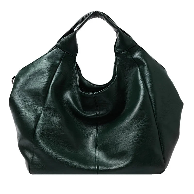Make a stylish statement with these large shoulder bags designed for women. Crafted from soft leather, these fashionable handbags are perfect for adding a touch of sophistication to any outfit. -