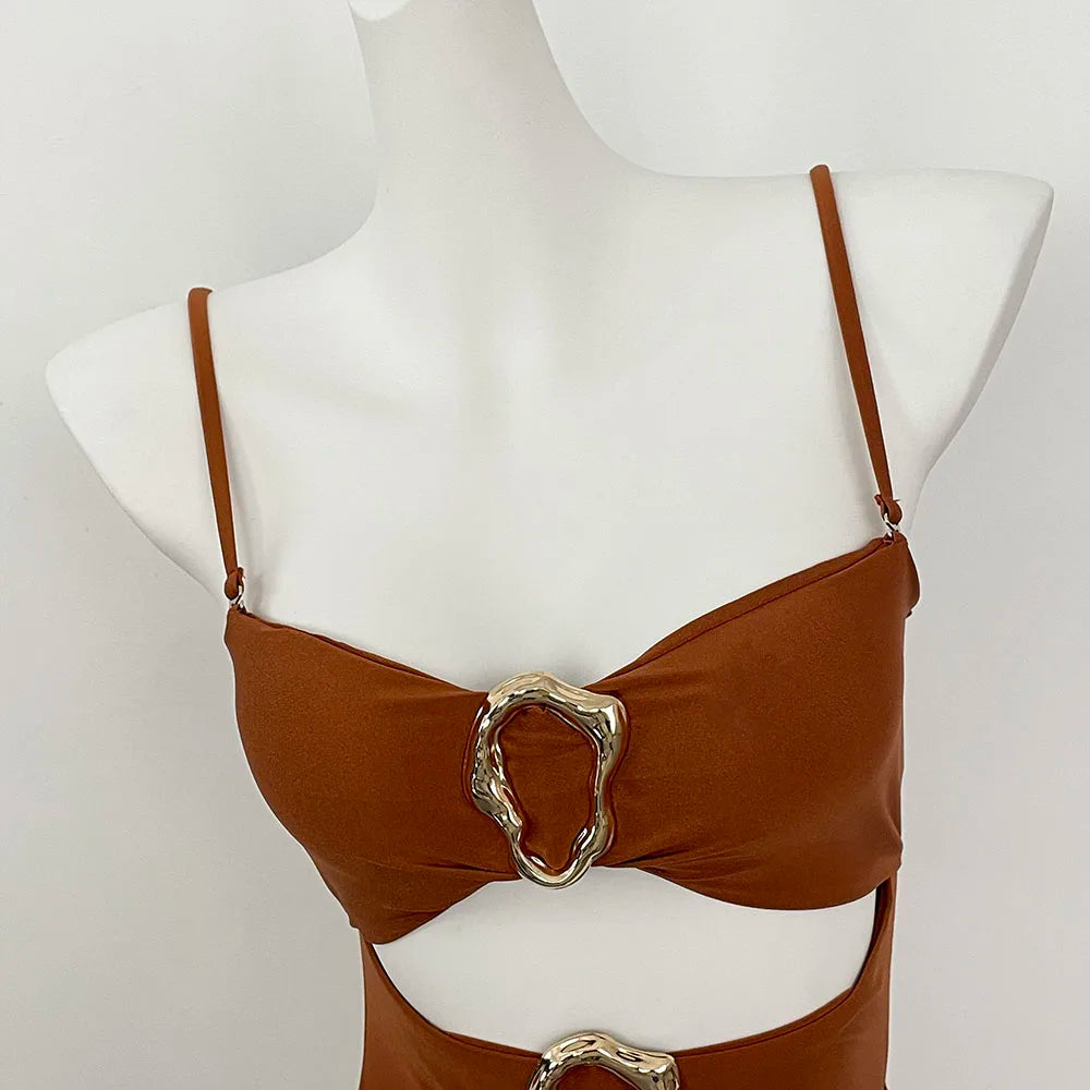One-Piece Swimwear Summer Bathing Suit Women On Holiday New Swimsuit Bathing Suit Splice Color Beachwear Bikini -