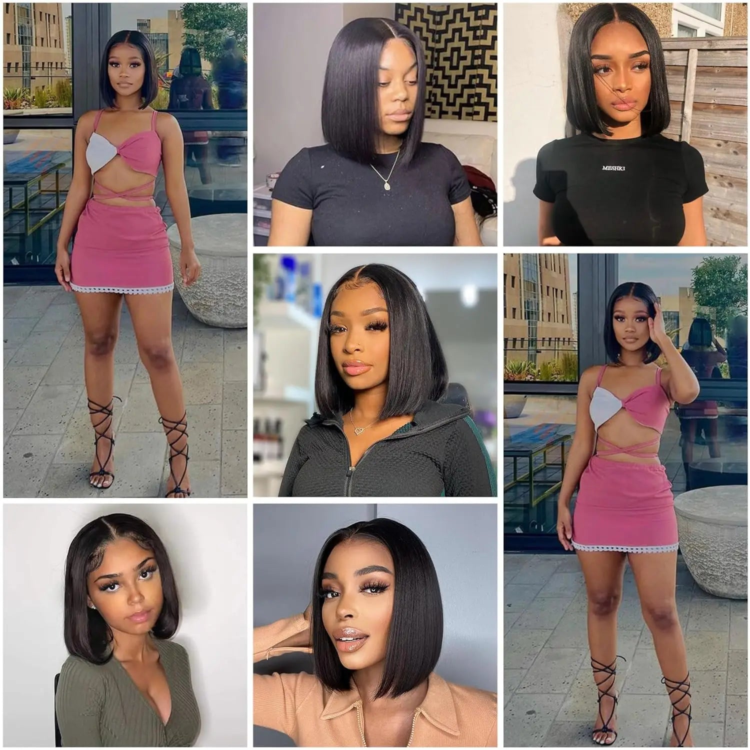 Wear And Go Glueless Wigs Human Hair Bob Straight Pre Cut Lace Front Wigs Human Hair Upgraded No Glue Lace Front Wigs For Women -