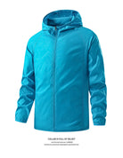 Stay protected during hiking adventures with these waterproof jackets for men and women. Featuring sun protection and windproof capabilities, these jackets are perfect for outdoor excursions, keeping you comfortable and shielded from the elements. -
