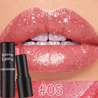 Chocolate Brown Luxurious Metallic Glitter Lipstick Long-Lasting Waterproof Non-Fade Shimmery Pearl Sparkling Lip Gloss Makeup -