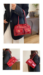 Accessorize stylishly with this black shoulder bag for women. This versatile handbag can be carried as a purse or a crossbody bag, making it a chic and practical choice for all occasions. -