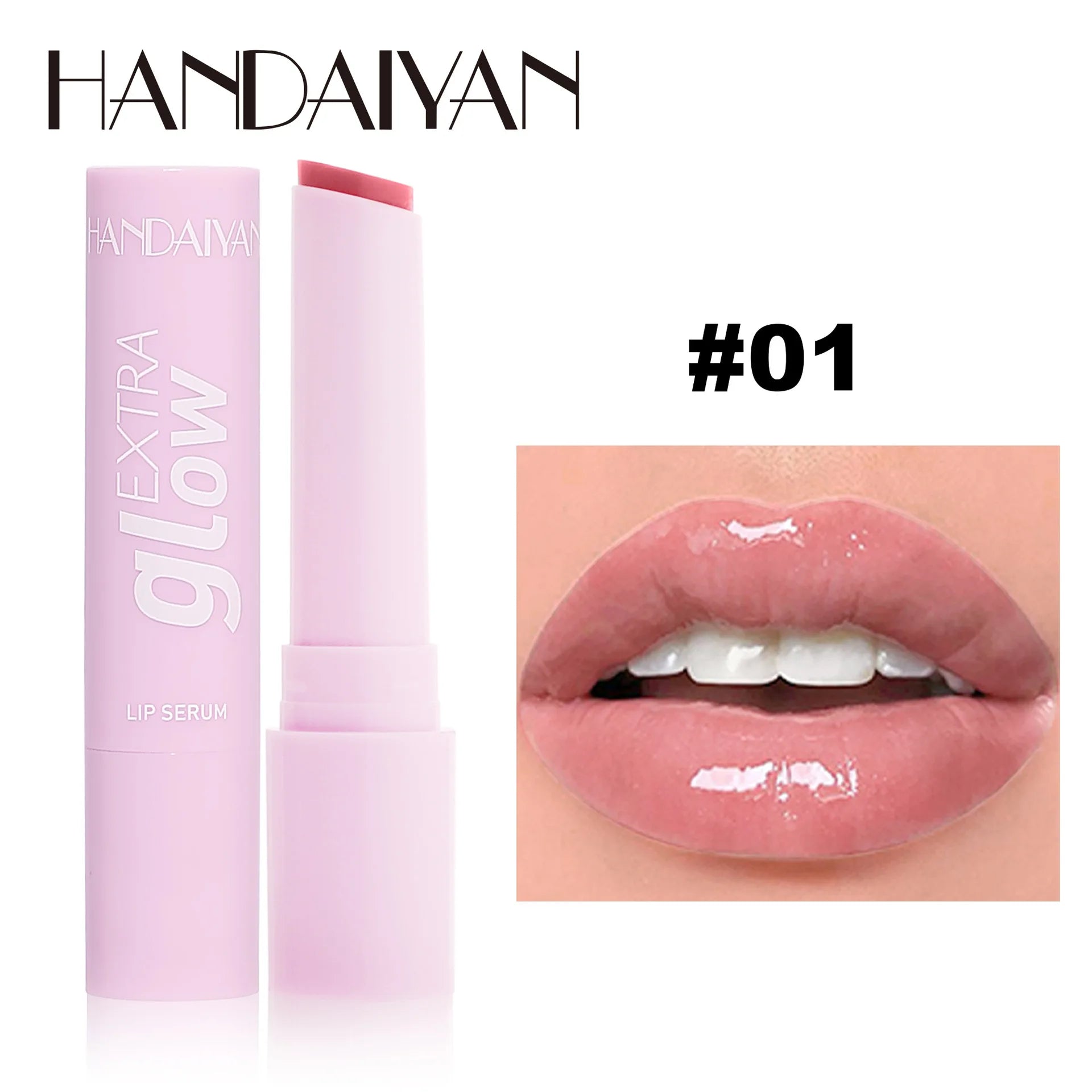 Handaiyan Long Lasting Lipstick Waterproof Moisturizing MIrror Watery Jelly Lip Stick Lip Plumper Lip Balm Makeup -
