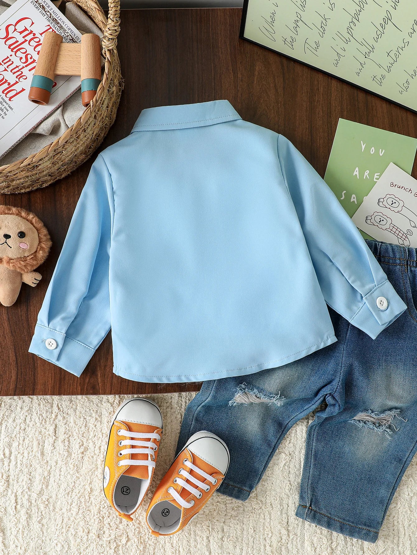 Dress your baby boy comfortably with this stylish long sleeve outfit—perfect for cooler days and playtime! -