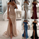 Dazzle in style with this sequin pleated maxi dress featuring short sleeves and a waist-tight silhouette—perfect for showcasing sophistication and glamour! -