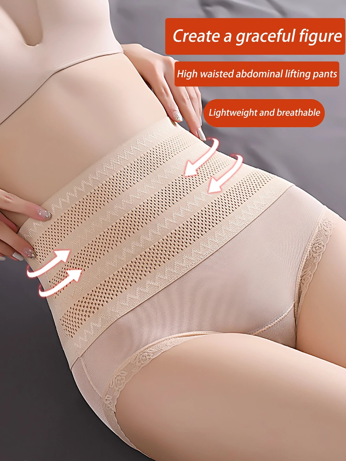 1pc High waisted shapewear, seamless shaping, waist tightening, hip lifting, and belly tightening -