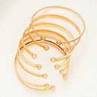 7 Pcs/Set Punk Gold Color Bracelets for Women Streetwear Goth Heart Prints Metal Design Open Bangle Fashion Jewelry Gifts 2024 -