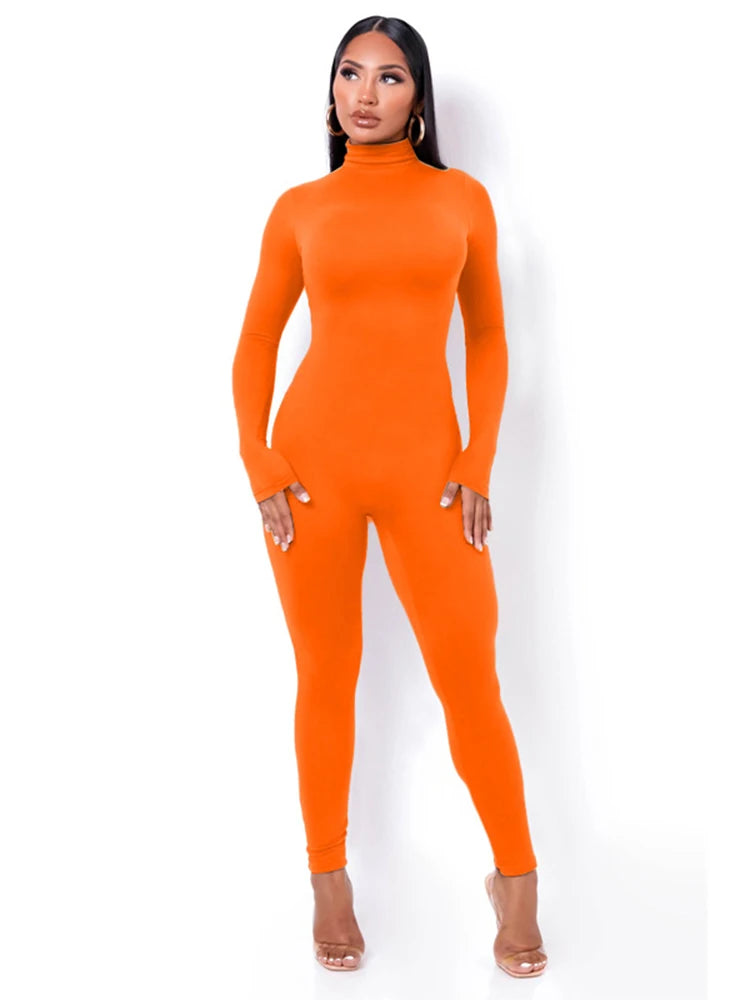 Long Sleeve Turtleneck Jumpsuit -
