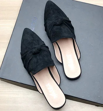 Female Simple Sewing Plain Shoes Outdoor Pointy Toe Slides Camel Blue Soft Sole Wide Fitting 48-33 2022 New Arrivals De Mujer -