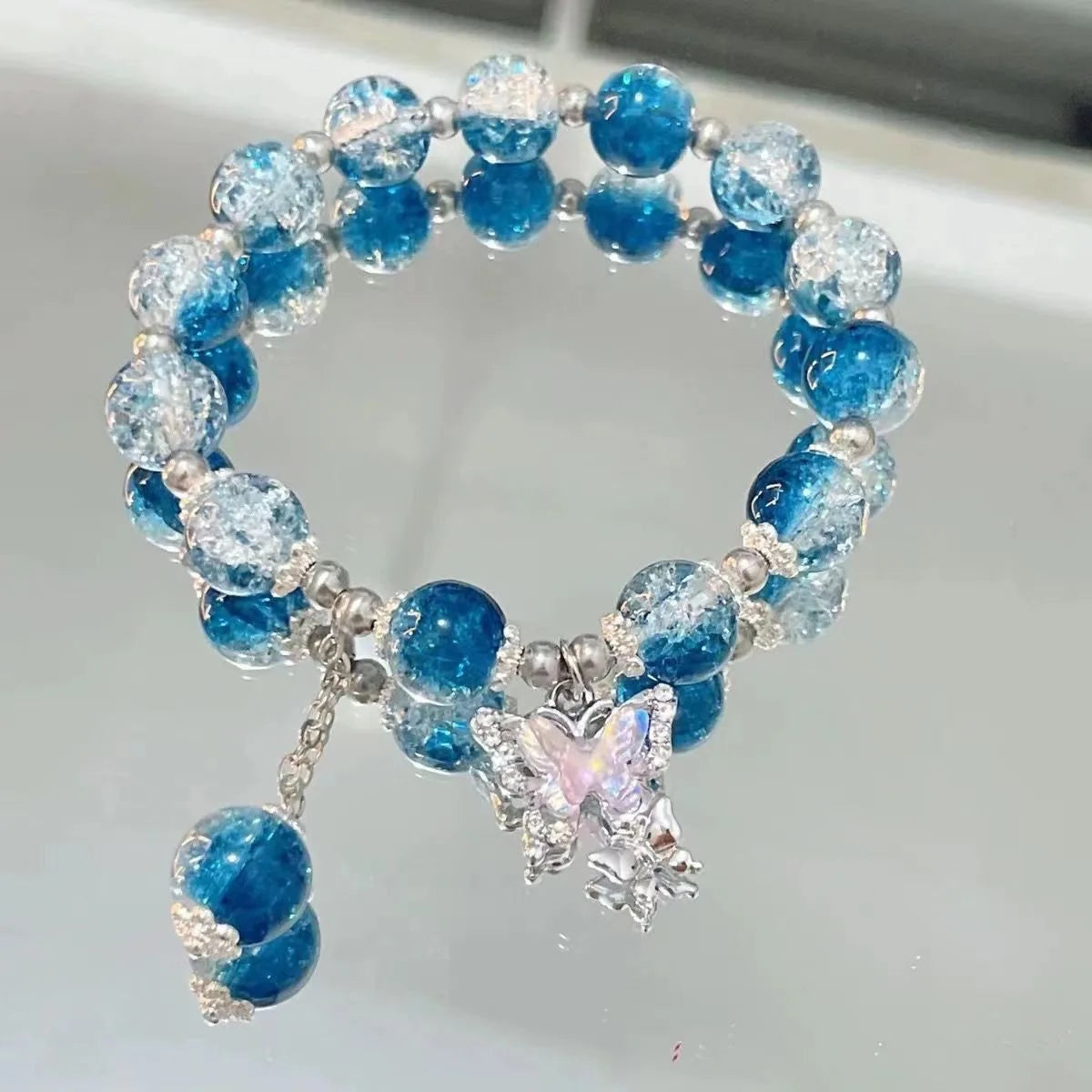 Butterfly Chain Bead Bracelet -