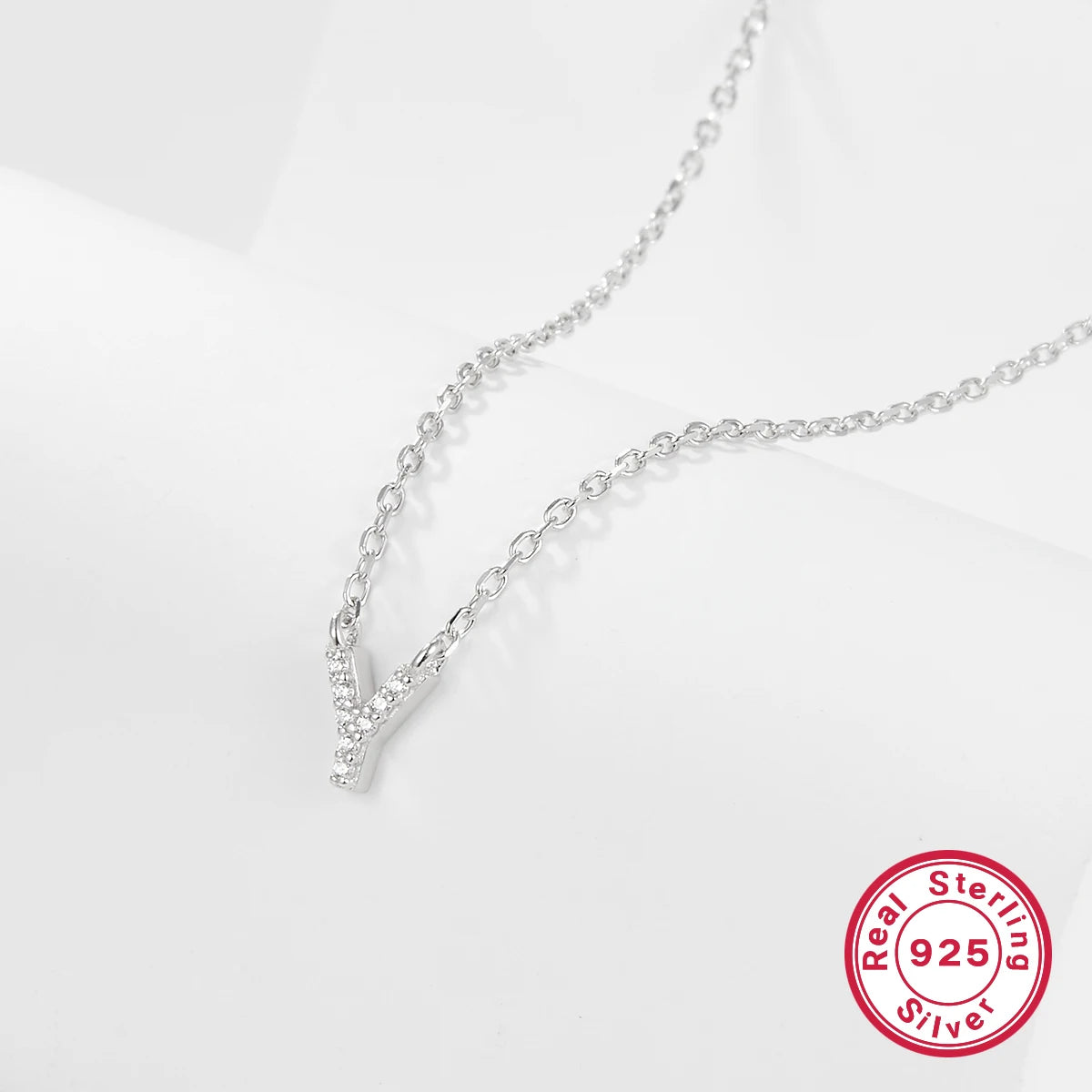 Sterling silver light luxury exquisite letter pendant necklace -
