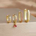 4PCS Luxury Gold Plated U-shape Hoop Earrings -