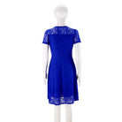 Make a chic statement with this elegant women's dress featuring an O-neck design, transparent lace, and hollow detail—a perfect choice for a sophisticated and stylish look. -