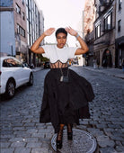 Make a bold statement with this black taffeta asymmetrical women's skirt—a chic and unique addition to your wardrobe! -