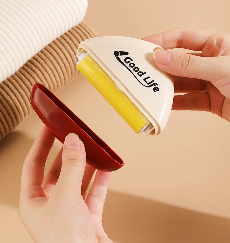 Effortlessly remove pet hair from clothes with this washable, reusable sticky roller—ideal for keeping your garments clean and fur-free! -