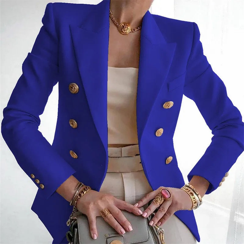 Stay chic and professional with this casual long sleeve blazer for women—fashionable coat perfect for office wear and stylish outerwear! -