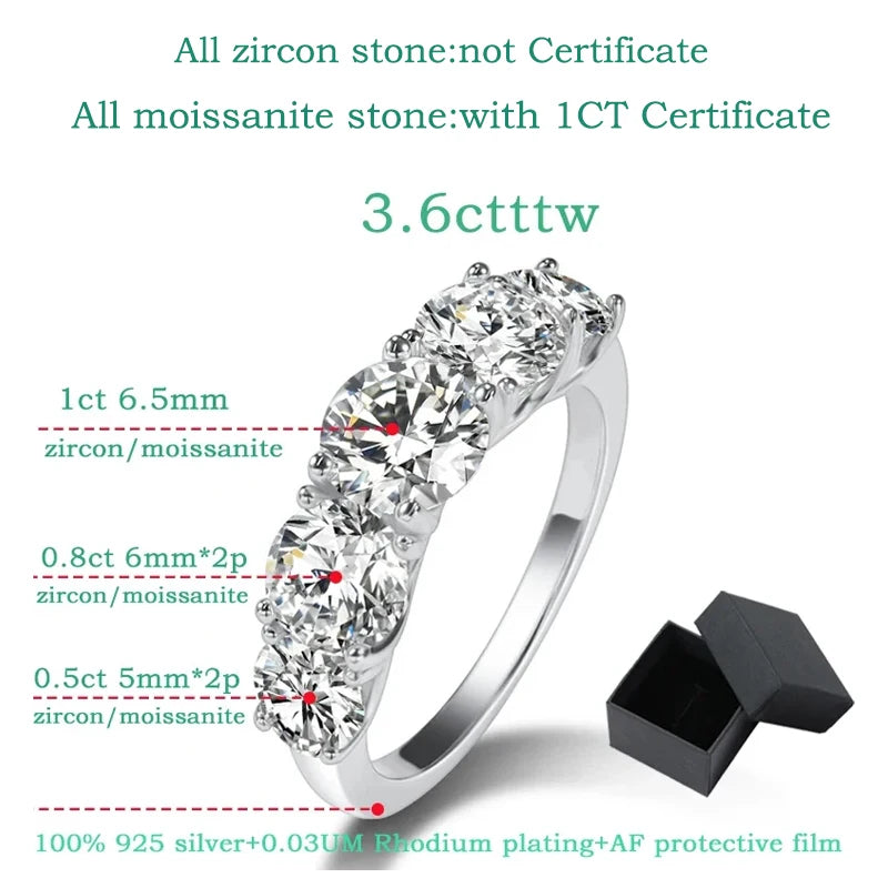 18k Plated 3.6CT Moissanite Rings\ -