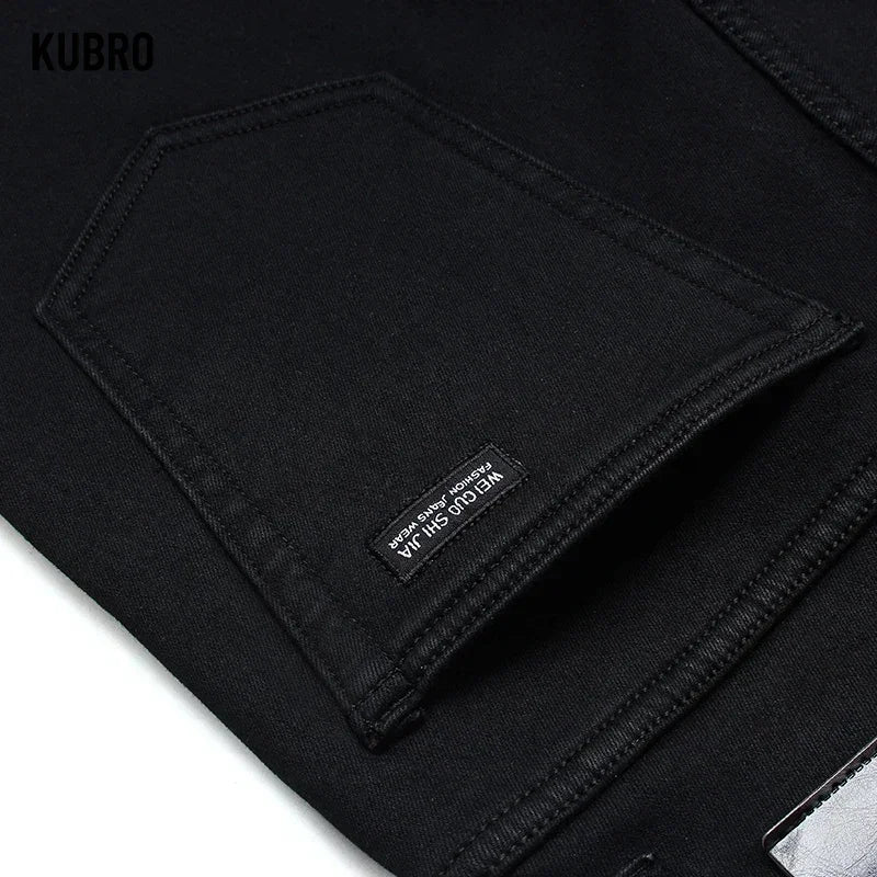 Classic Mens Jeans - Straight Fit Smart Casual Denim Pants -