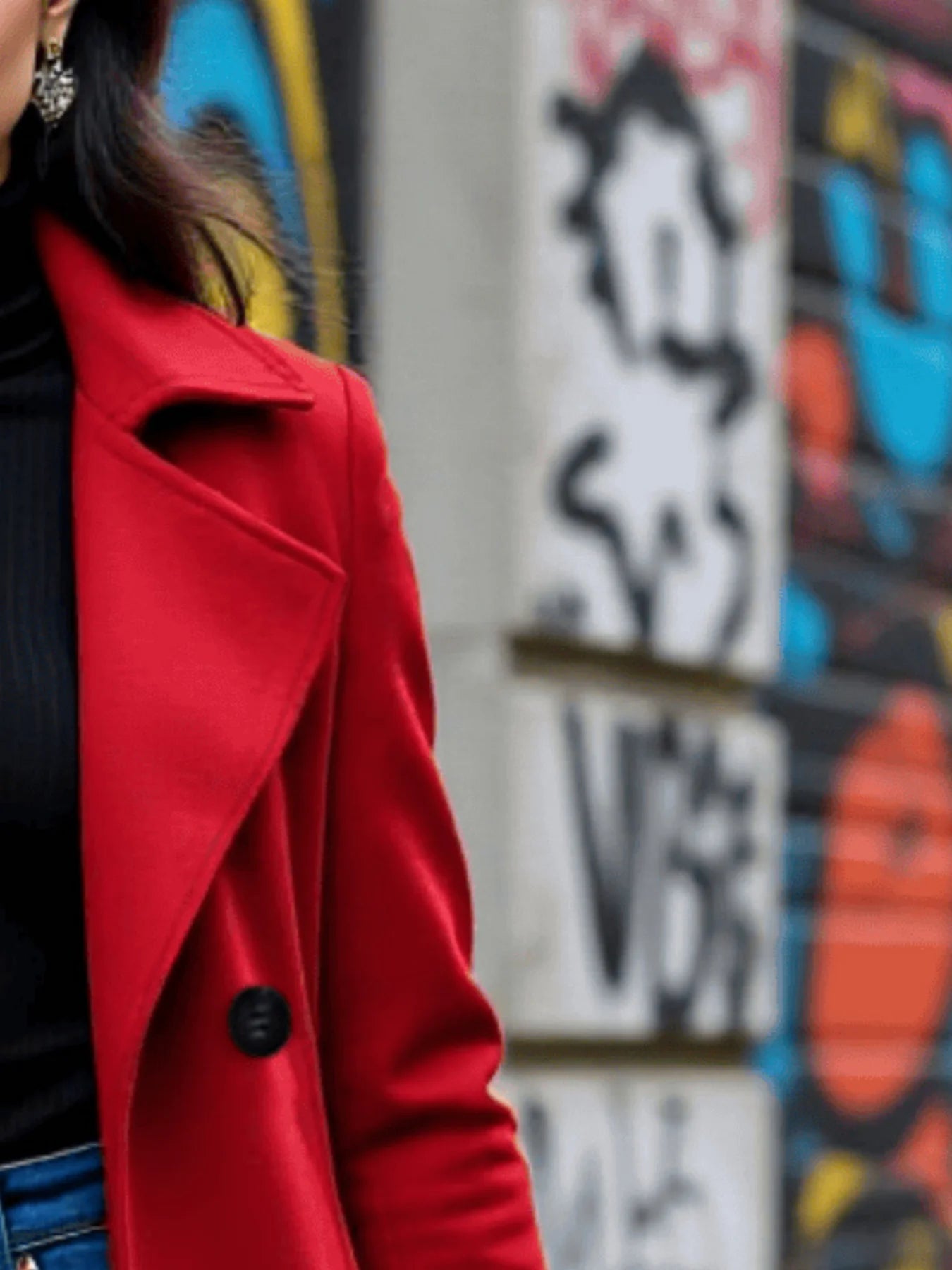 Women's Trench Coat Double-Breasted Wool -