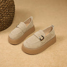 Elevate your style with these platform sole loafers for women. -