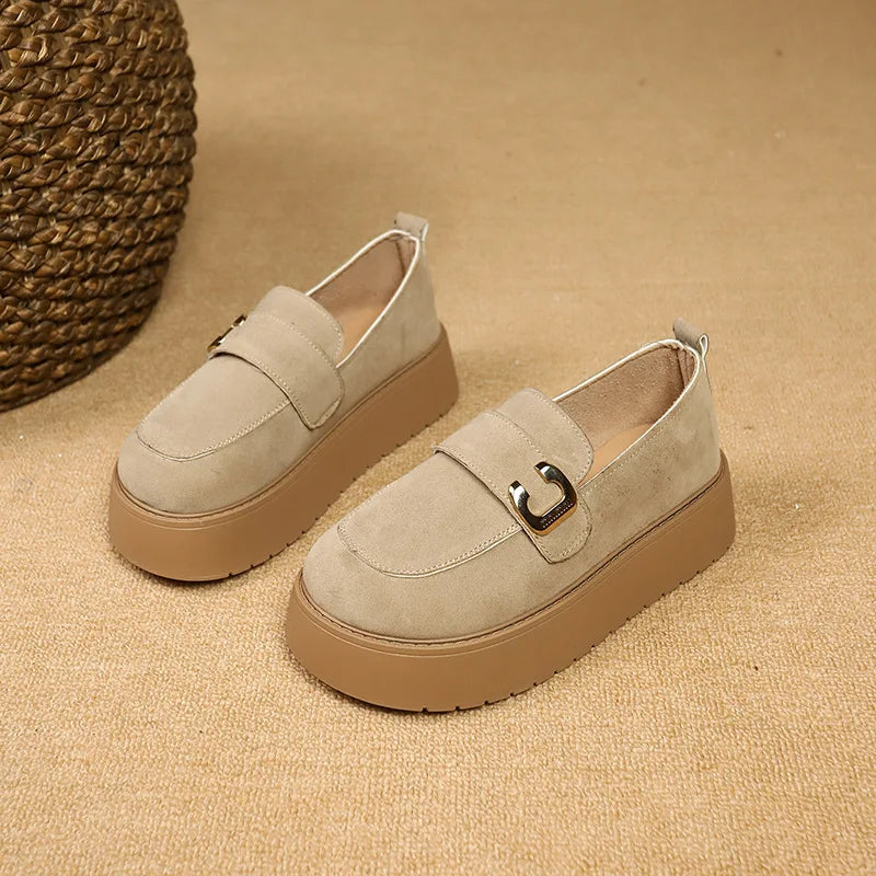 Elevate your style with these platform sole loafers for women. -