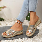2025 Women's Orthopedic Sandals Open Toe Retro Wedge Casual Flat Slippers Anti-slip Thick Sole -