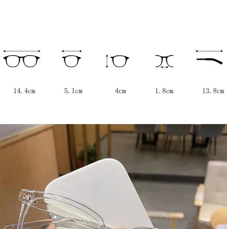 Anti-blue Light Glasses for Women with Regular Eyeglass Frame Finished Retro Flat Light Frame -