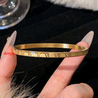 5/1pcs Sparkling Zirconia Inlaid Stainless Steel Bracelet Set -