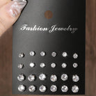 12 Pairs Of Luxurious, Simple, Shiny, And Caring Zirconia Decorative Earrings -