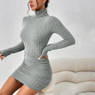 Long Sleeves Turtleneck Dress -