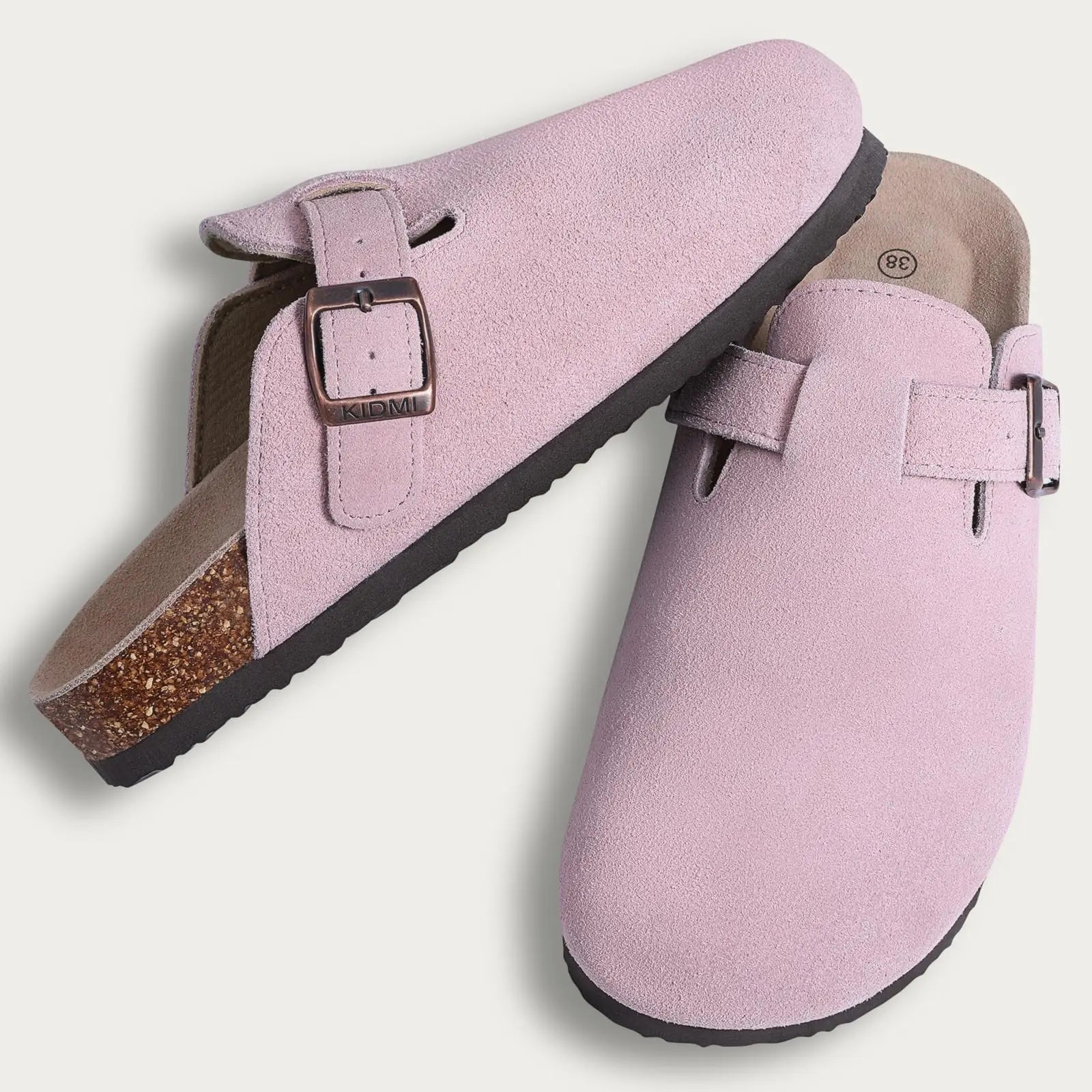 Evshine 2024 Women Cork Slides Classic Clogs For Women Fashion Mules Indoor Home Cork Suede Slippers Outdoor Soft Beach Slippers -