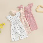 Toddler Kids Clothes Girls Summer Overalls Cotton Floral Print Backless Bowknot Rompers Jumpsuits Baby Clothing -