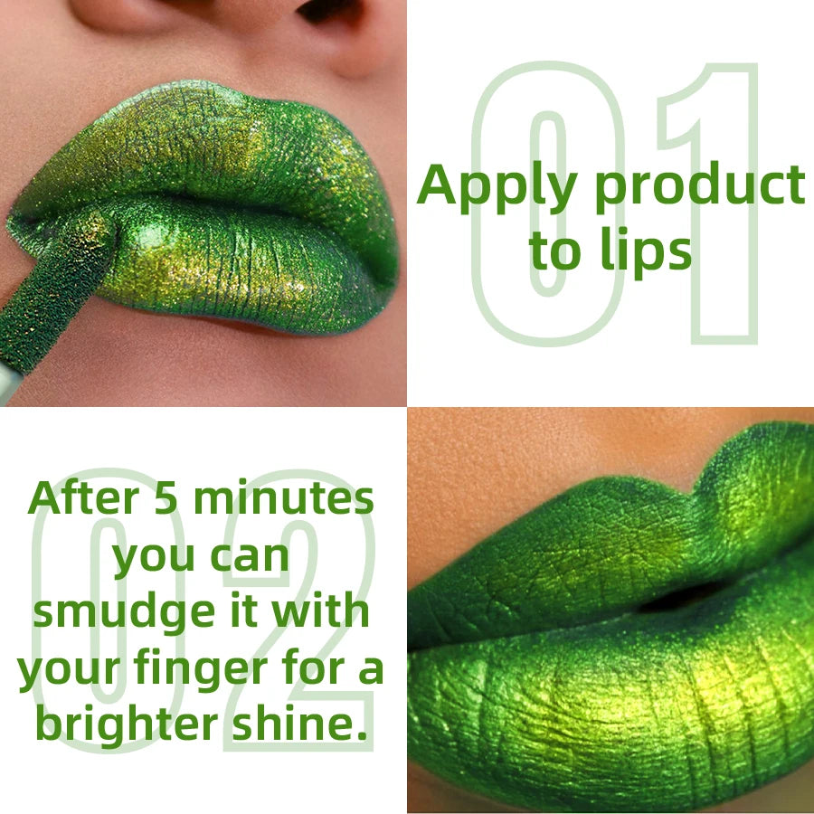 3 Colors Smoky Green Lipstick -