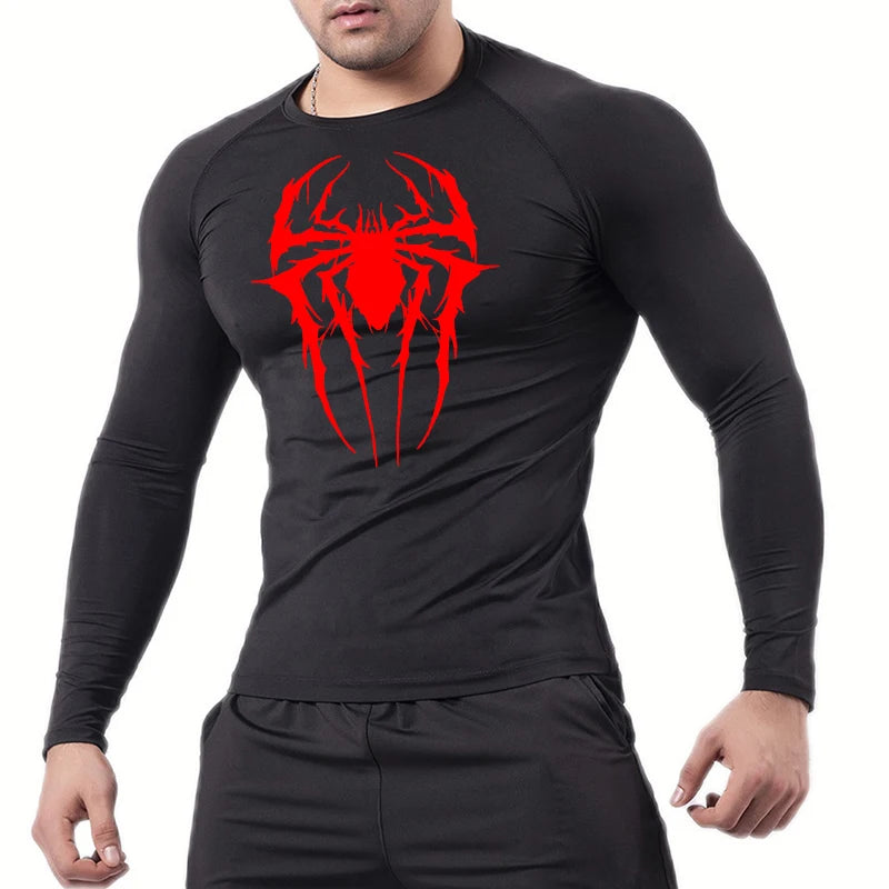 Spider Graphic Compression Shirts for Men -