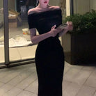 One Shoulder Long Sleeve Dress -
